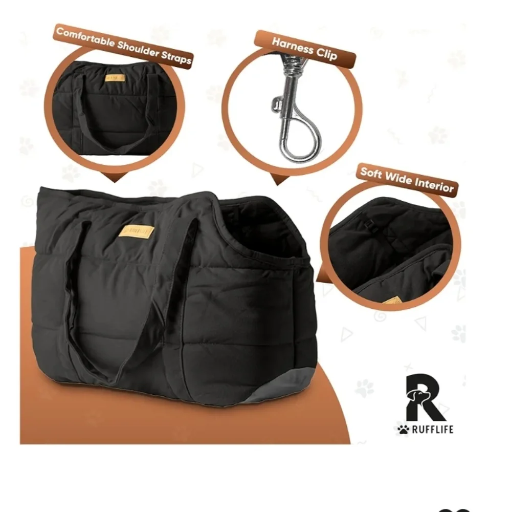 Black Pet Carrier Sling Bag NEW